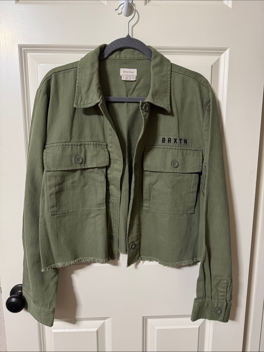 Brixton Olive Green Cropped Utility Jacket
